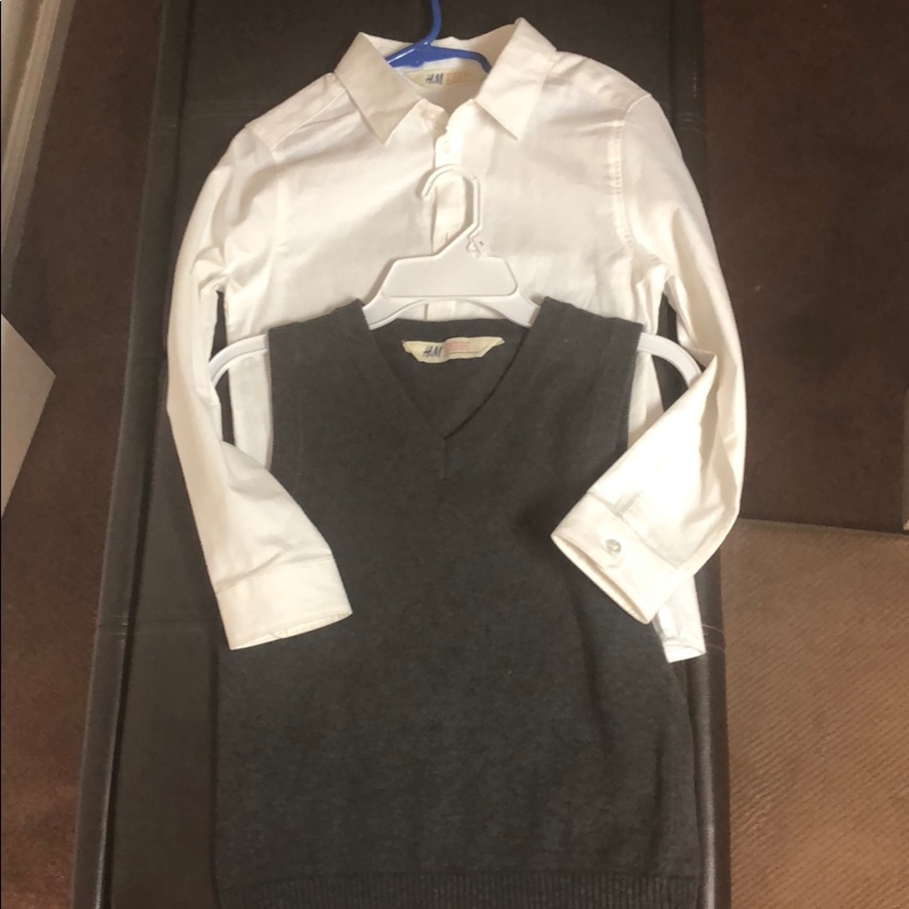 Button down and sweater vest